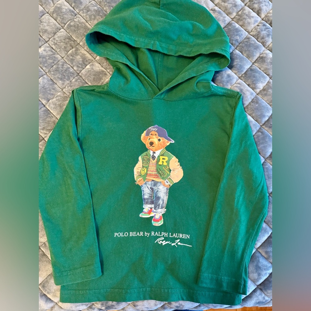 Polo by Ralph Lauren Green Hoodie with Polo Bear Graphic